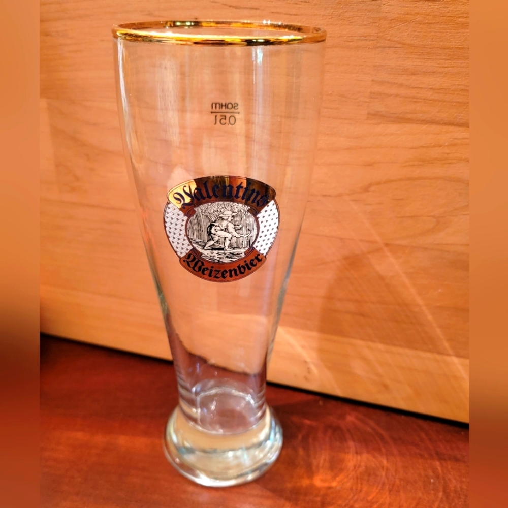 Vintage German Valentins Weizenbier logo glass.